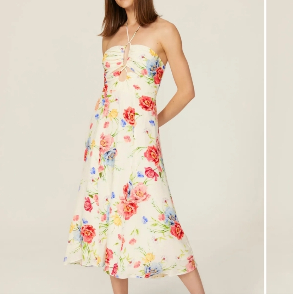 Yumi Kim Lani Dress Size Medium Dainty Floral Flirty Design Midi